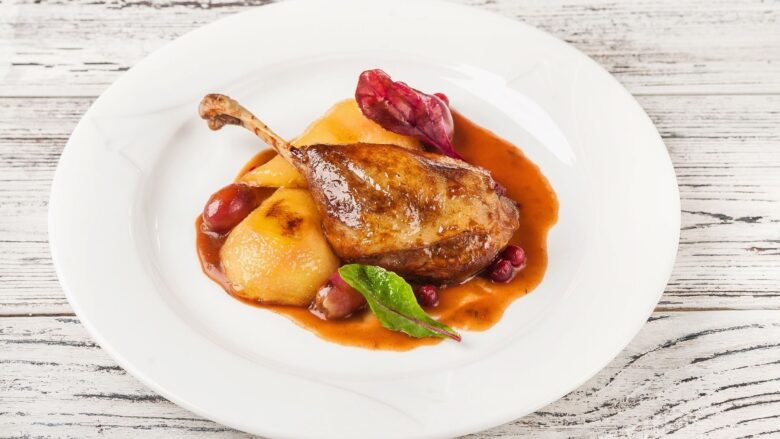 confit de canard raisins