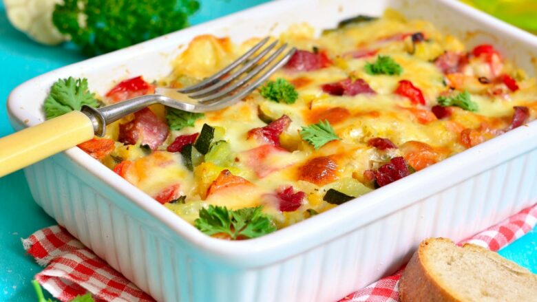 gratin courgette jambon