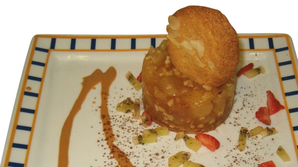 croquant aux poires au caramel laitier par le restaurant le corsaire 2