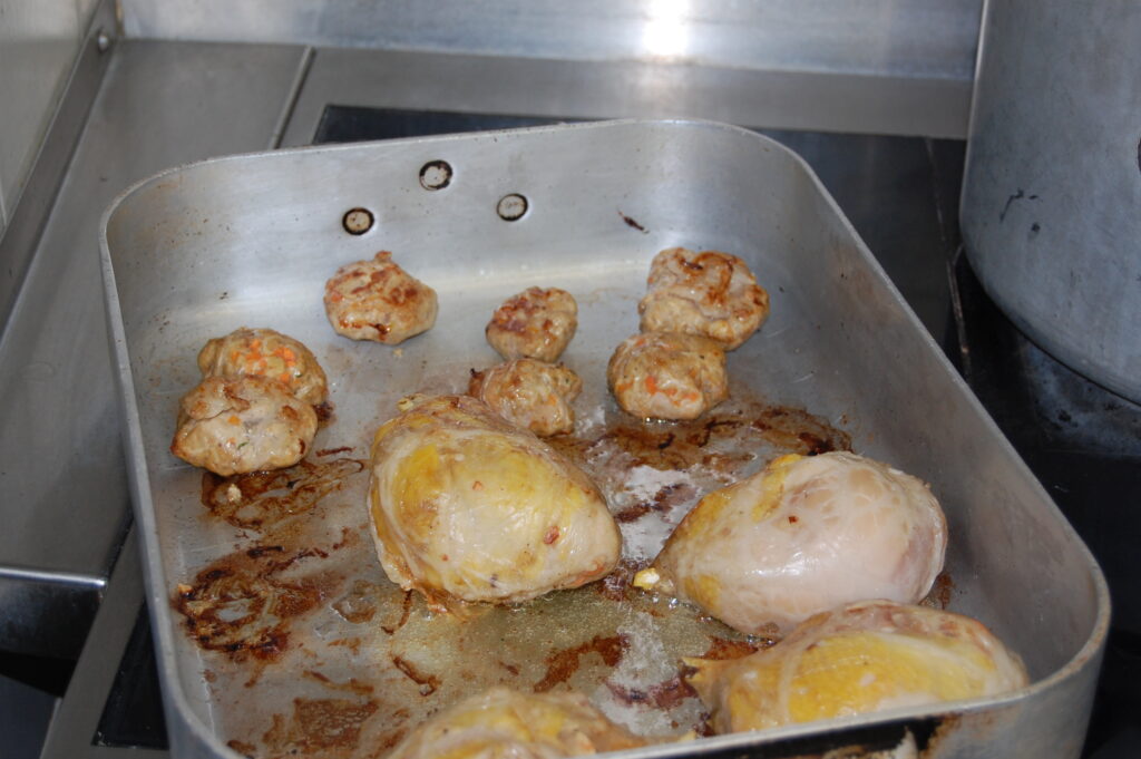 préparation des cuisses de poulet