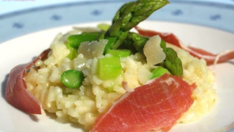 risotto aux asperges vertes et au jambon de bayonne laurent petricorena