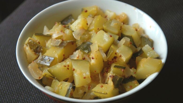 courgettes au vin blanc et moutarde au piment du pays basque petricorena