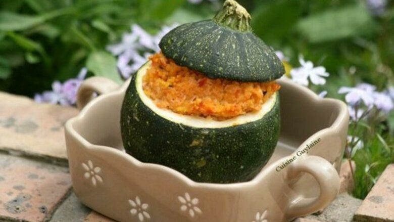 courgettes rondes farcies au poulet couscous