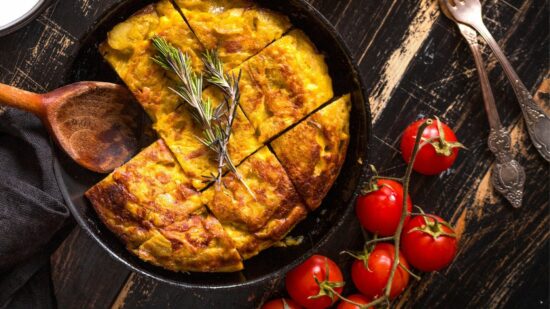 tortilla aux pommes de terre tomates thon moutarde fine au vin de jurancon