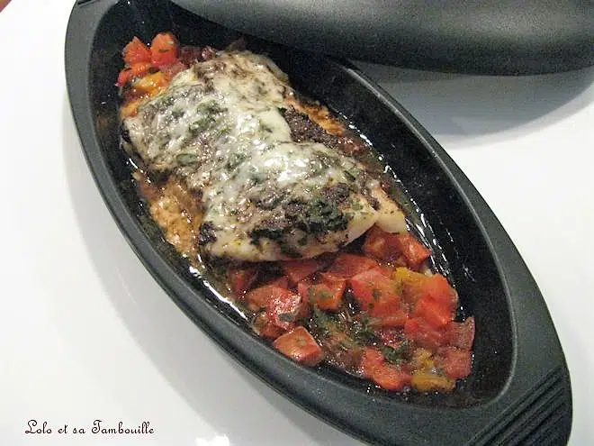 Papillotes de sandre légumes grillés tapenade et cantal 2