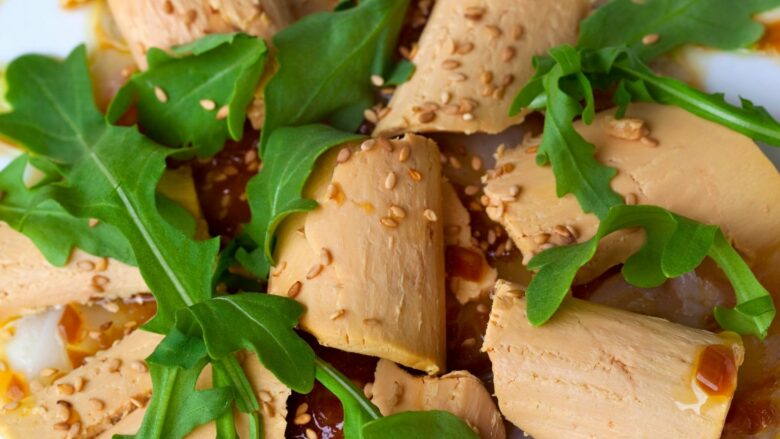 carpaccio de foie gras aux peches