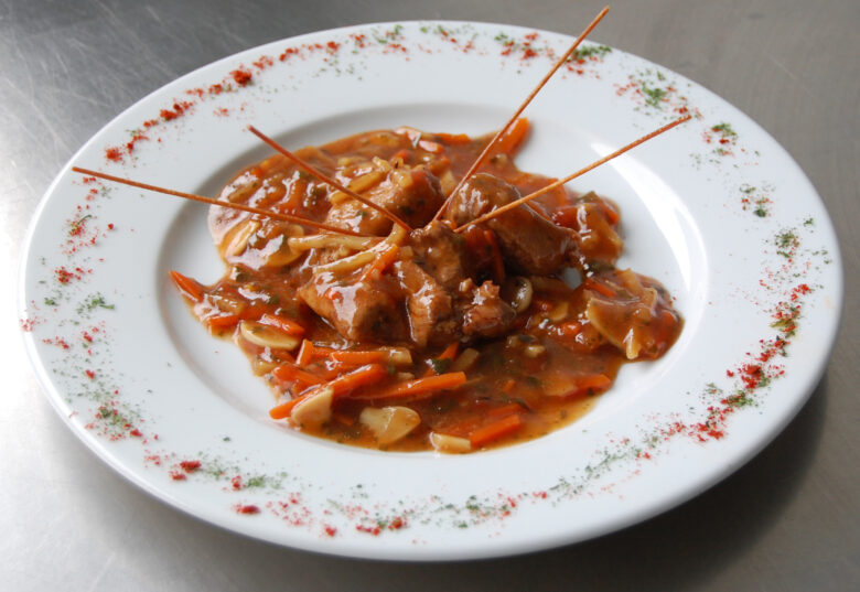 saute porc miel legume