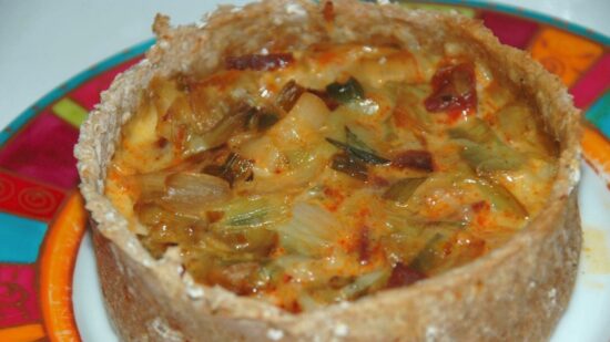 tarte aux poireaux et au chorizo
