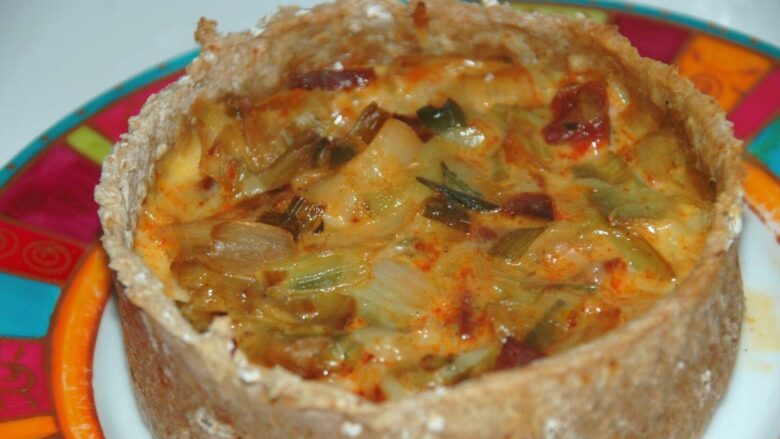 tarte aux poireaux et au chorizo