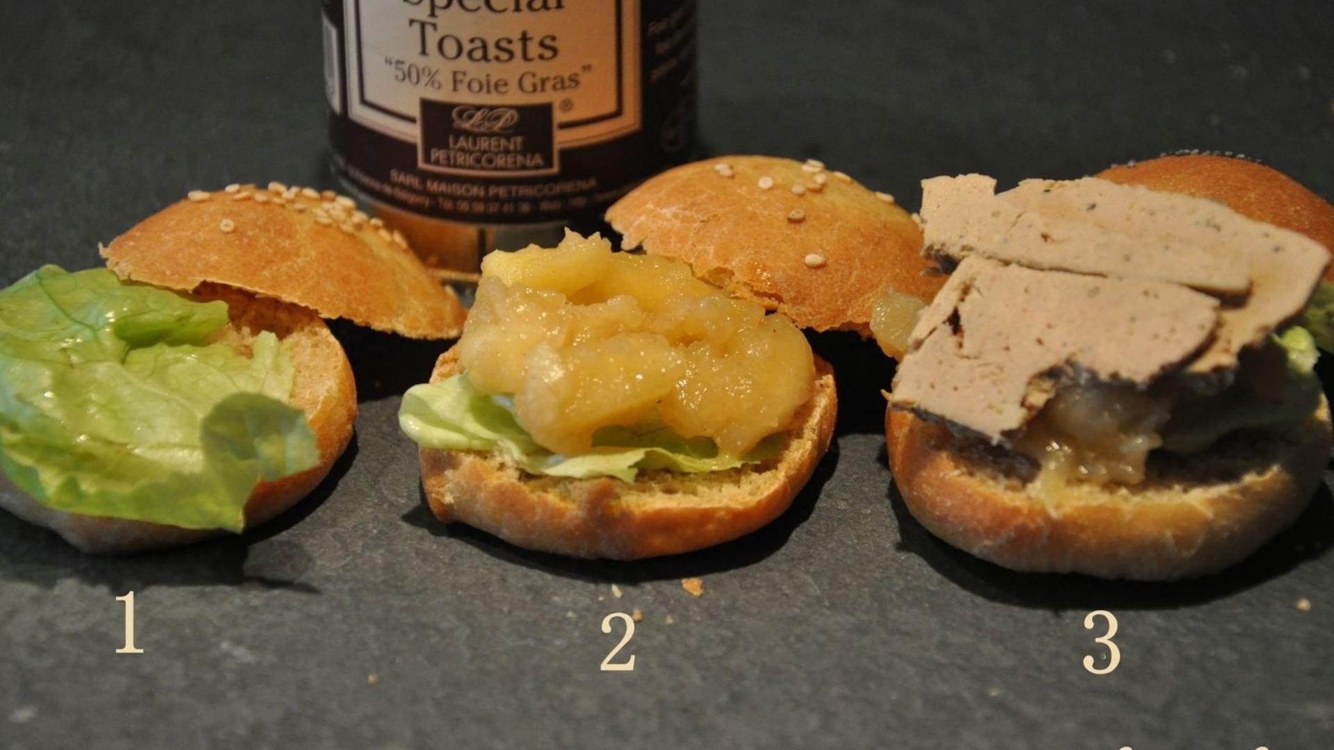 mini hamburgers au foie gras petricorena pour lapero