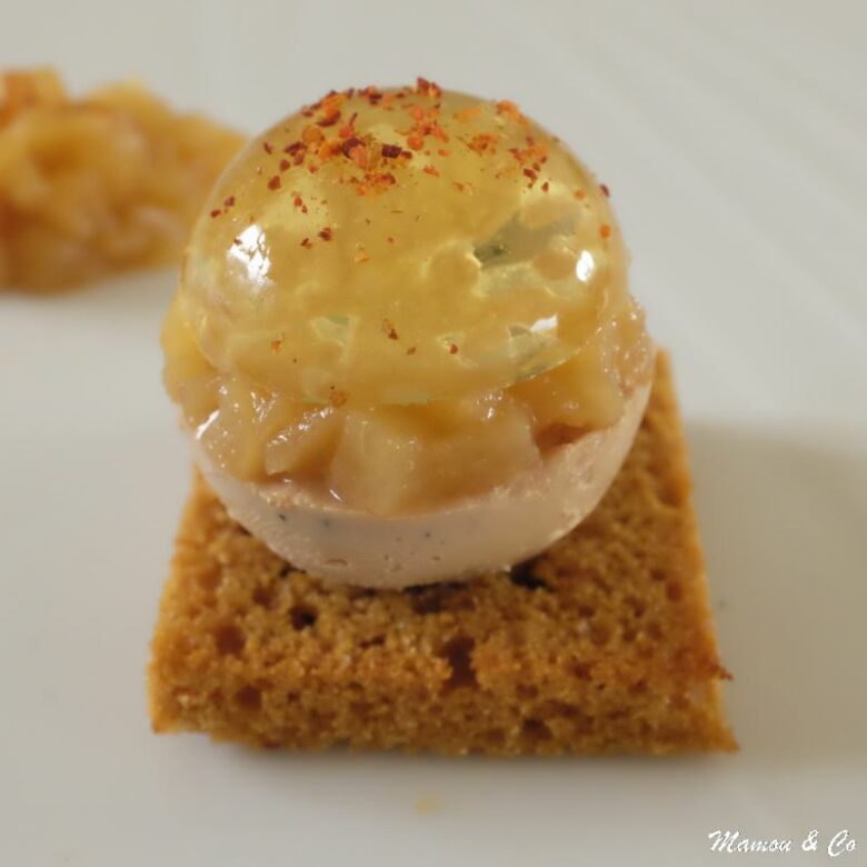 boule de foie gras gelc3a9e de sauternes et brunoise de poires 5