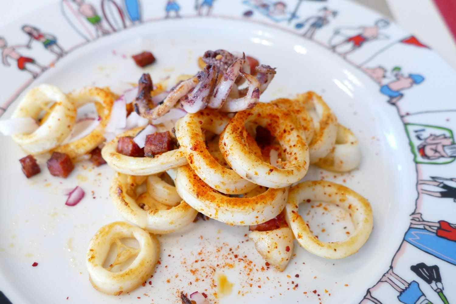 recette chipirons chorizo plancha pays basque