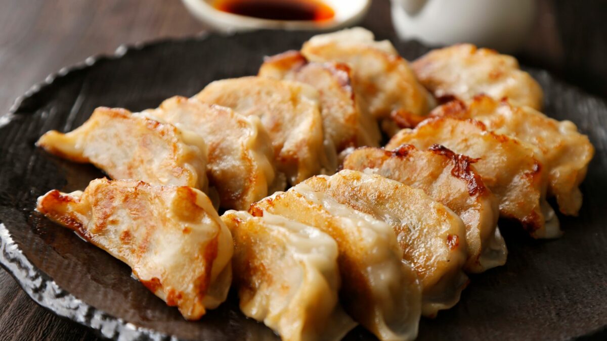Gyozas au épinards chèvre et ventreche