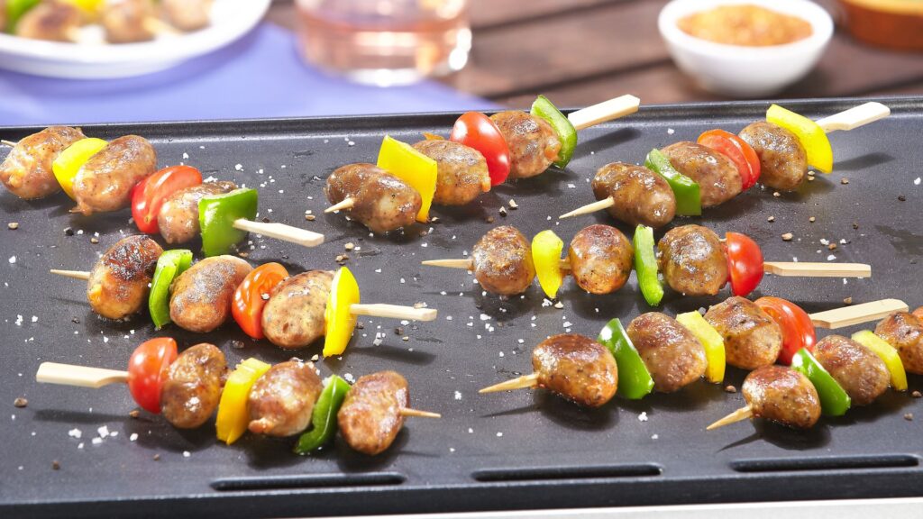 brochette mini saucisse confite