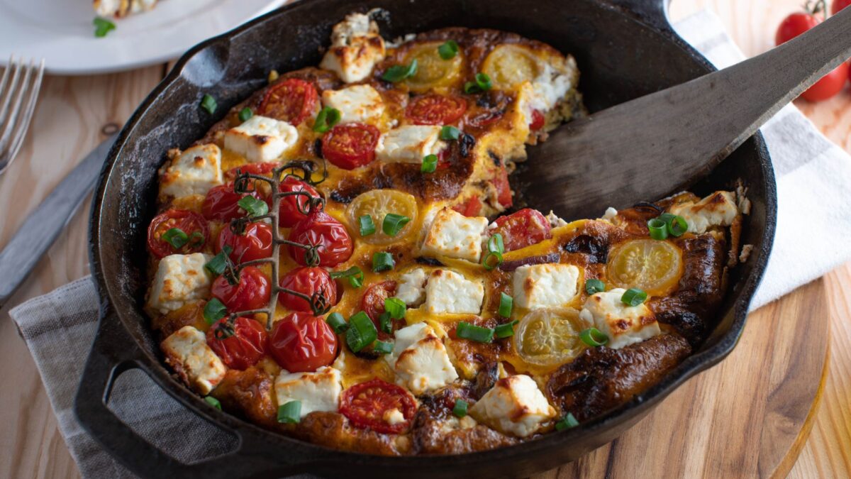 omelette poivron feta