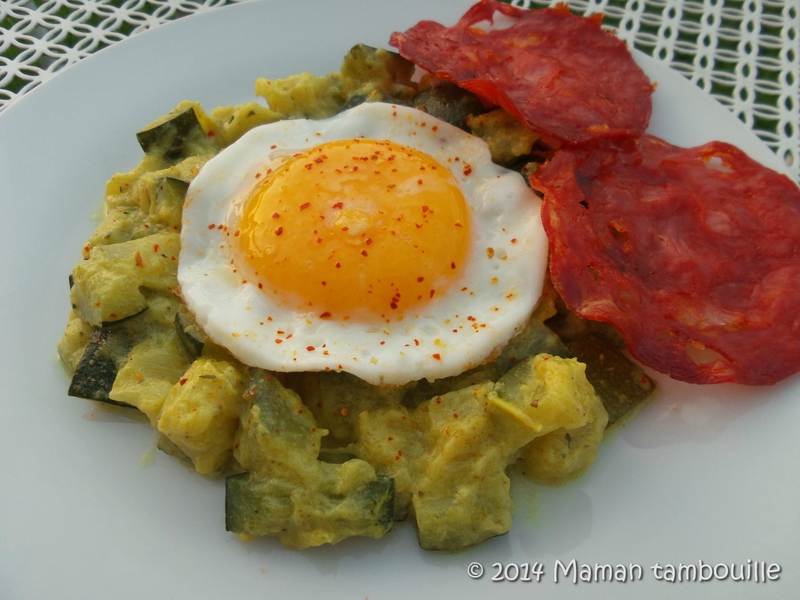 poele courgette chorizo oeuf