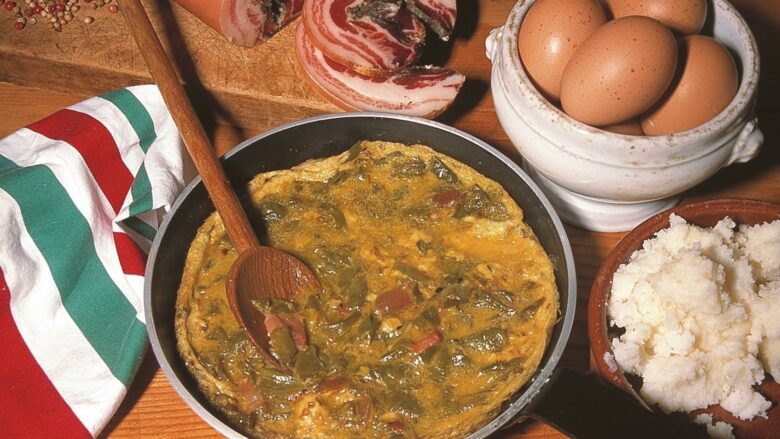 omelette a la morue et aux piments doux