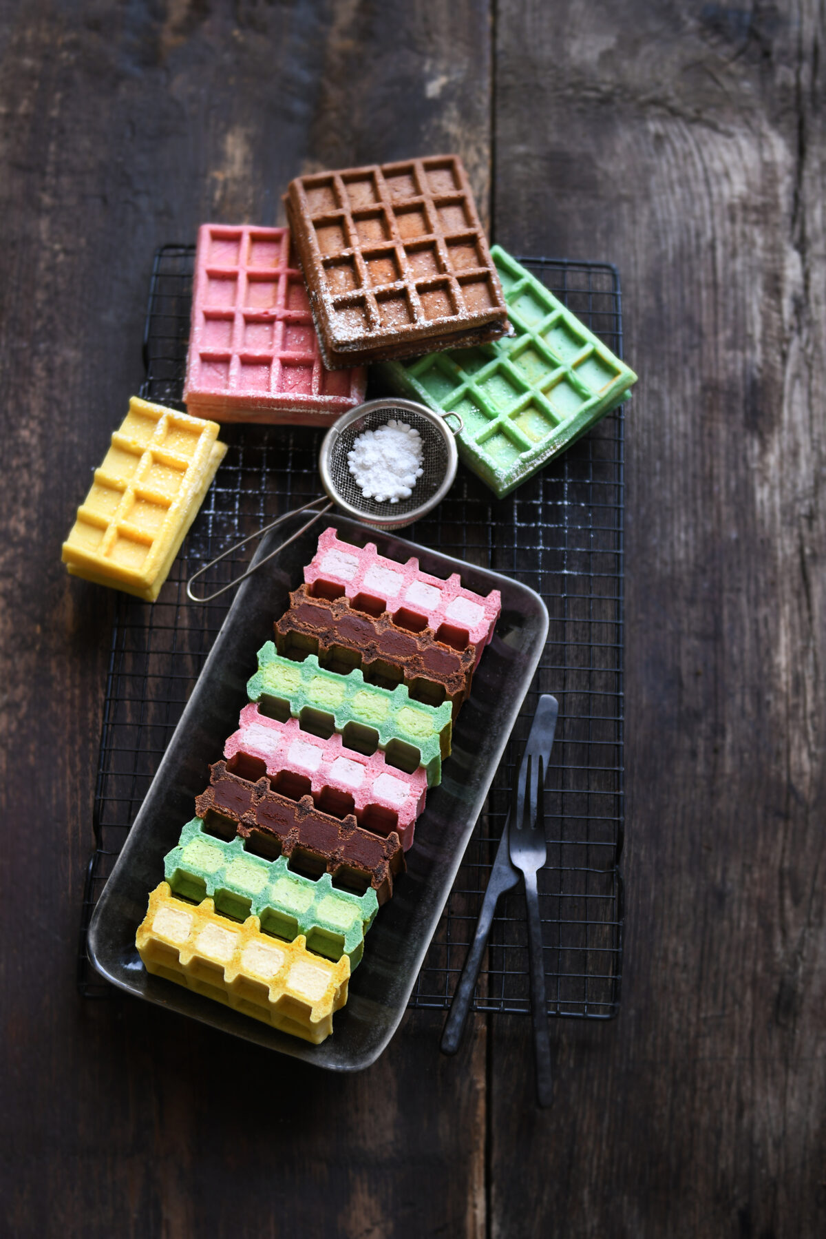 Gaufres sucres multicolores 2