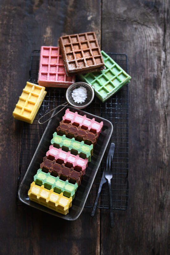Gaufres sucres multicolores 2