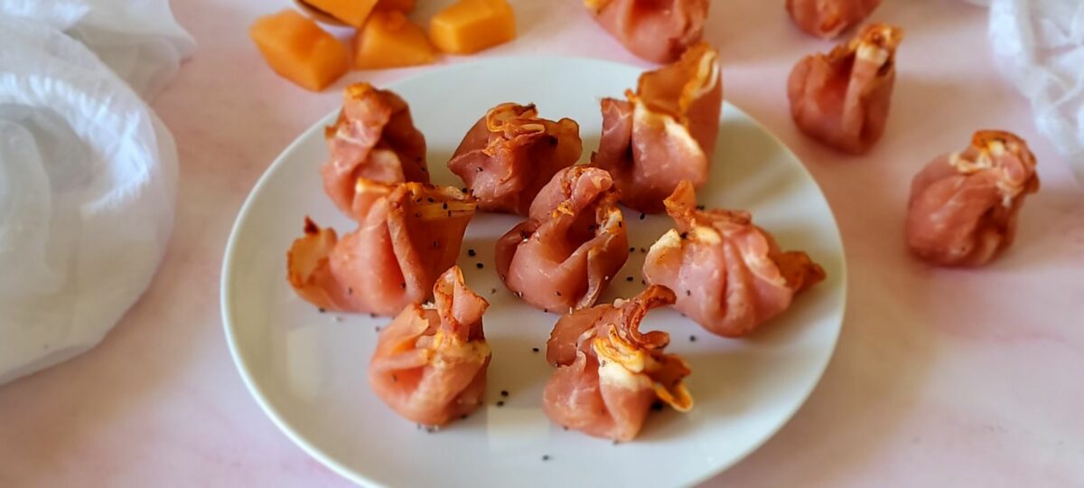Bouchées apéritives lomo et melon